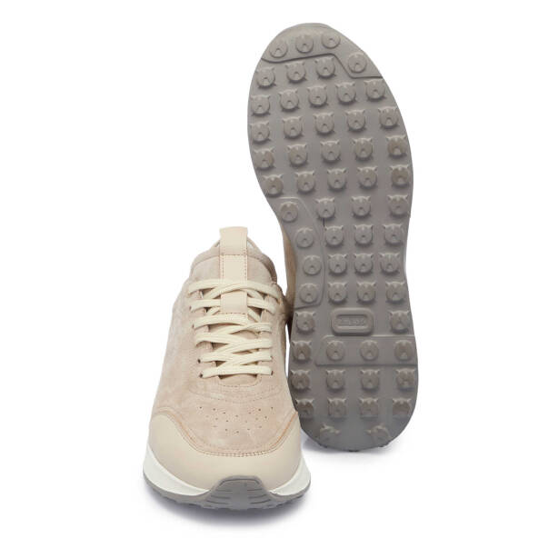 Bej Süet Deri Erkek Sneaker - E24I1AY56639-B79 - 4