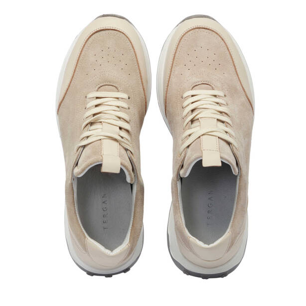 Bej Süet Deri Erkek Sneaker - E24I1AY56639-B79 - 5