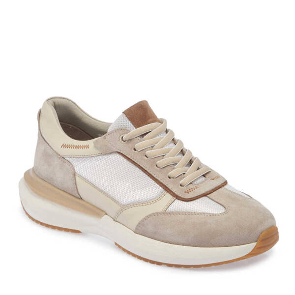 Bej Hakiki Süet Deri Erkek Sneaker - E24I1AY56693-B79 - 2