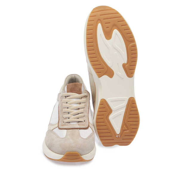 Bej Hakiki Süet Deri Erkek Sneaker - E24I1AY56693-B79 - 4