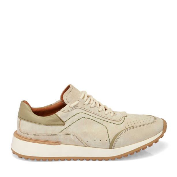 Bej Süet Deri Erkek Sneaker - E24I1AY56709-B79 - 4