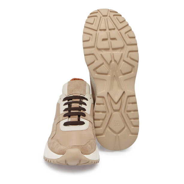 Bej Süet Deri Erkek Sneaker - E24I1AY56712-B79 - 4