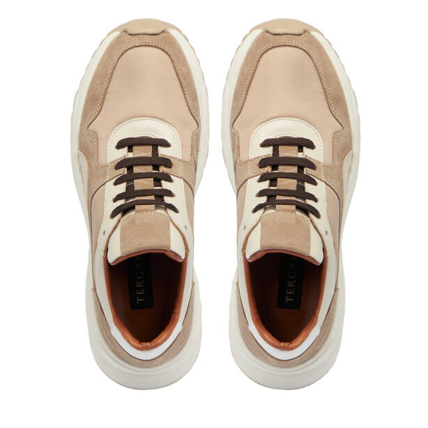Bej Süet Deri Erkek Sneaker - E24I1AY56712-B79 - 5