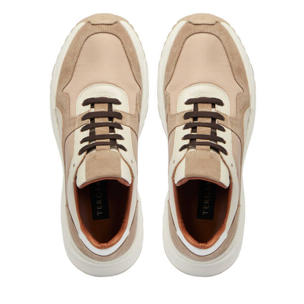 Bej Süet Deri Erkek Sneaker - E24I1AY56712-B79 - 5