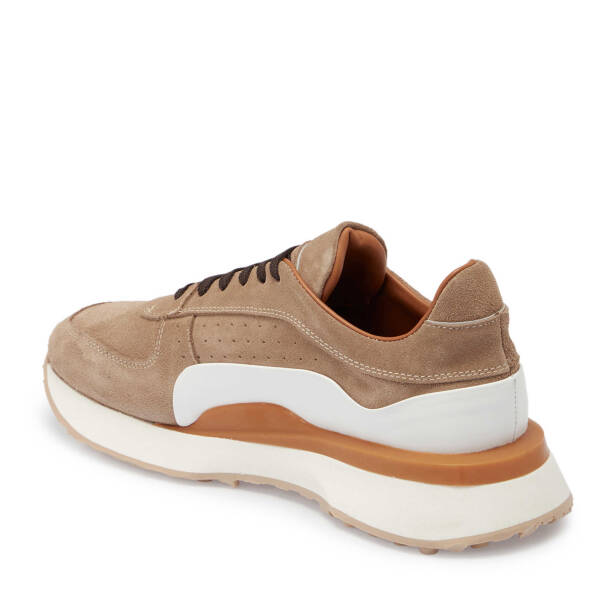 Bej Süet Deri Erkek Sneaker - E24I1AY56713-B79 - 2