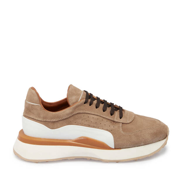 Bej Süet Deri Erkek Sneaker - E24I1AY56713-B79 - 3