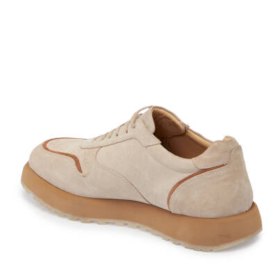 Bej Süet Deri Erkek Sneaker - E24I1AY56723-B79 - 2