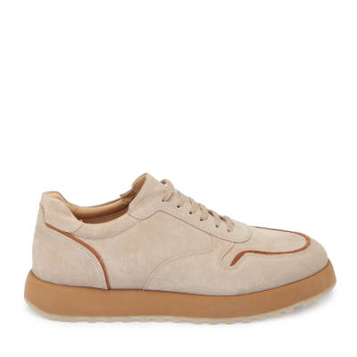 Bej Süet Deri Erkek Sneaker - E24I1AY56723-B79 - 3