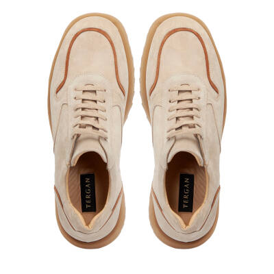 Bej Süet Deri Erkek Sneaker - E24I1AY56723-B79 - 5