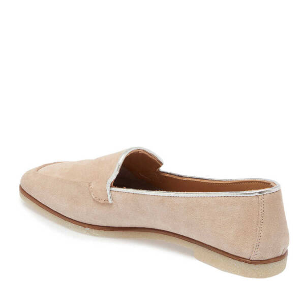 Bej Hakiki Süet Deri Kadın Babet - K24I1AY67347-B79 - 3