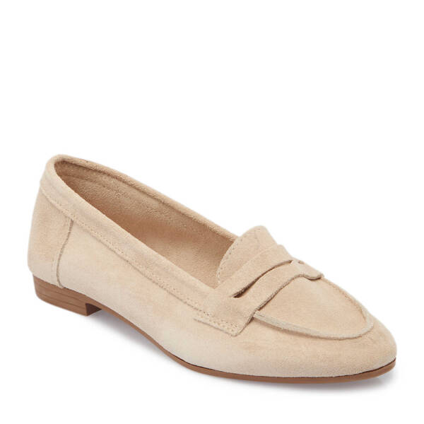 Bej Hakiki Süet Deri Kadın Babet - K25I1AY67762-B79 - 1