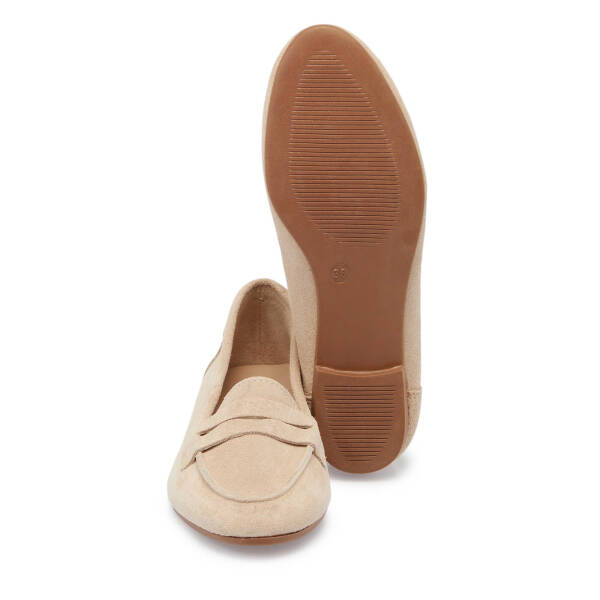 Bej Hakiki Süet Deri Kadın Babet - K25I1AY67762-B79 - 4