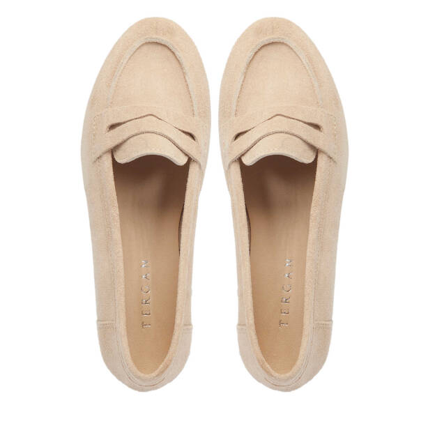 Bej Hakiki Süet Deri Kadın Babet - K25I1AY67762-B79 - 5