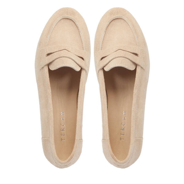 Bej Hakiki Süet Deri Kadın Babet - K25I1AY67762-B79 - 5