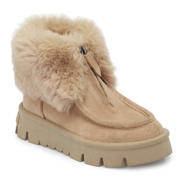 Bej Süet Deri Kadın Casual Bot - K24K1BT67522-B79 - Tergan