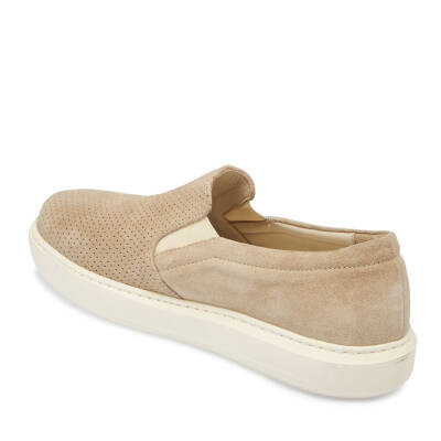 Bej Süet Deri Kadın Loafer - K24I1AY67368-B79 - 2