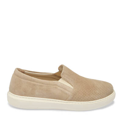 Bej Süet Deri Kadın Loafer - K24I1AY67368-B79 - 3