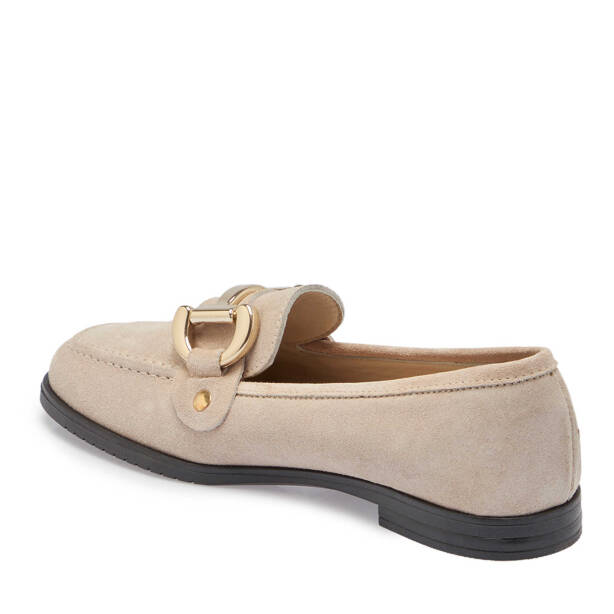 Bej Süet Deri Kadın Loafer - K24S1AY67568-B79 - 2