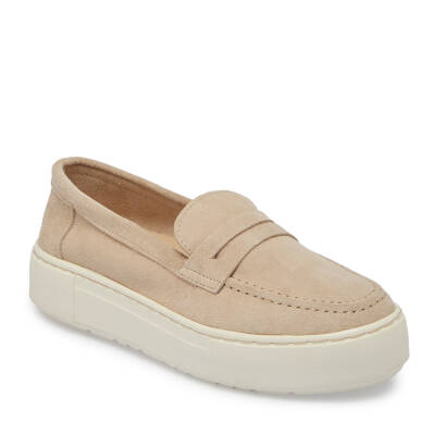 Bej Süet Deri Kadın Loafer - K24S1AY67576-T86 - 1