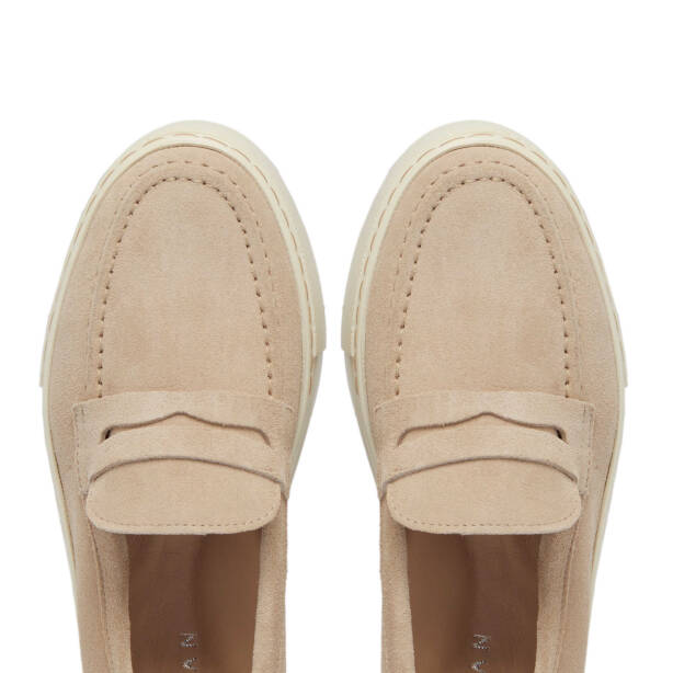 Bej Süet Deri Kadın Loafer - K24S1AY67576-T86 - 5