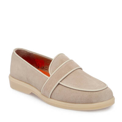 Bej Süet Deri Kadın Loafer - K25I1AY67908-B79 - 1