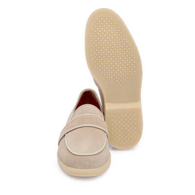 Bej Süet Deri Kadın Loafer - K25I1AY67908-B79 - 4