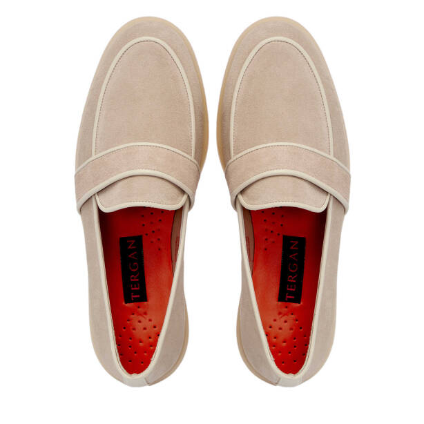 Bej Süet Deri Kadın Loafer - K25I1AY67908-B79 - 5