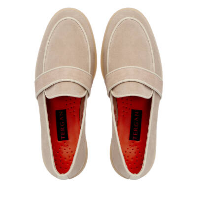 Bej Süet Deri Kadın Loafer - K25I1AY67908-B79 - 5