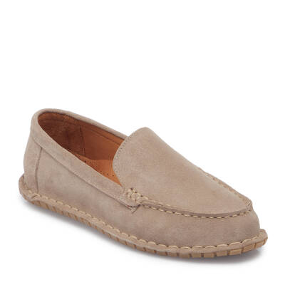  Bej Süet Deri Kadın Loafer - K25I1AY68010-B79 - 1