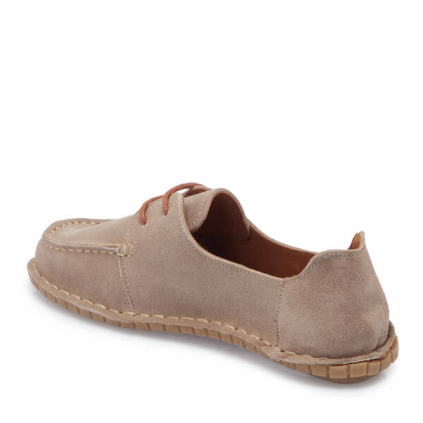 Bej Hakiki Süet Deri Kadın Loafer - K25I1AY68011-B79 - 3