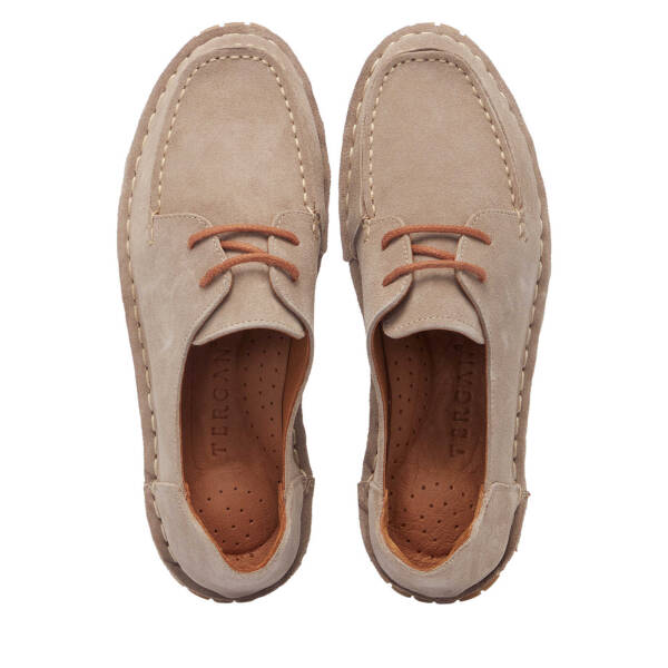 Bej Hakiki Süet Deri Kadın Loafer - K25I1AY68011-B79 - 5