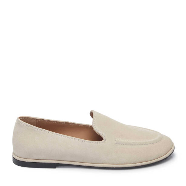 Bej Süet Deri Kadın Loafer - K25I1AY68042-B79 - 3