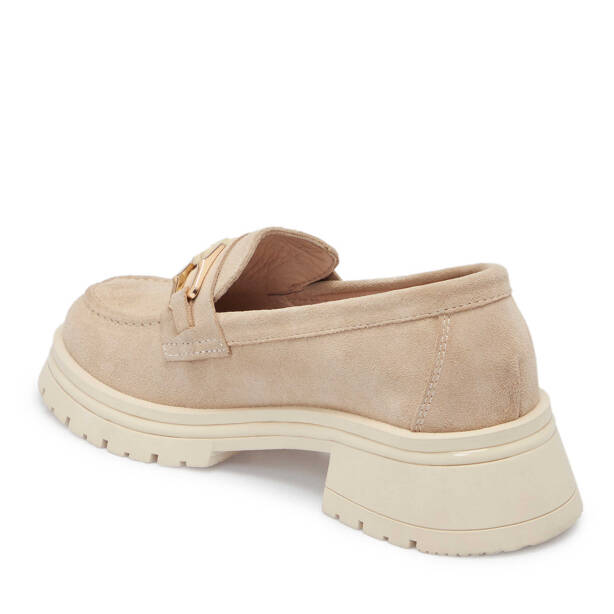 Bej Süet Deri Kadın Loafer - K25S1AY68166-B79 - 2