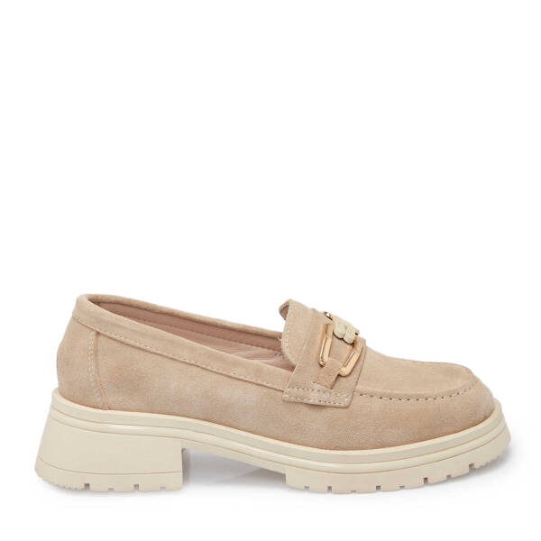 Bej Süet Deri Kadın Loafer - K25S1AY68166-B79 - 3