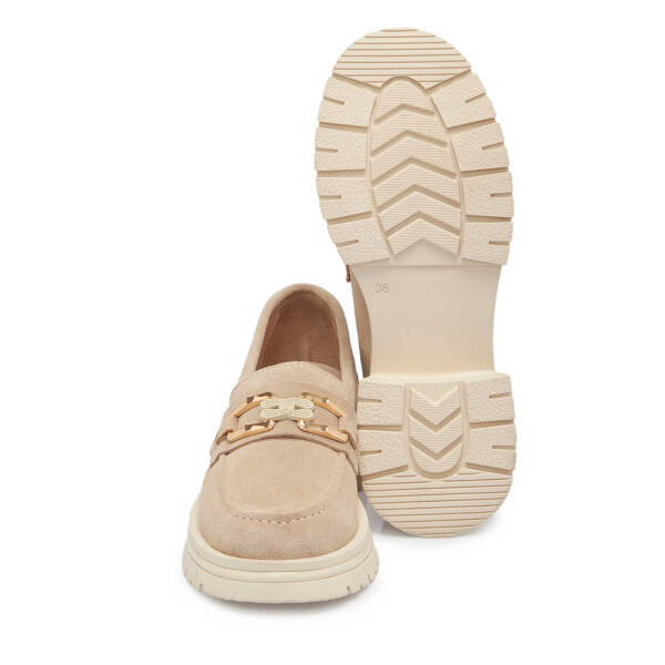 Bej Süet Deri Kadın Loafer - K25S1AY68166-B79 - 4