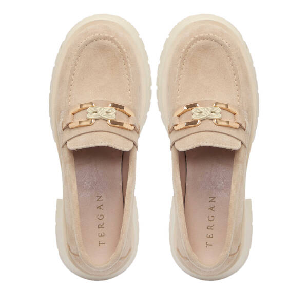 Bej Süet Deri Kadın Loafer - K25S1AY68166-B79 - 5