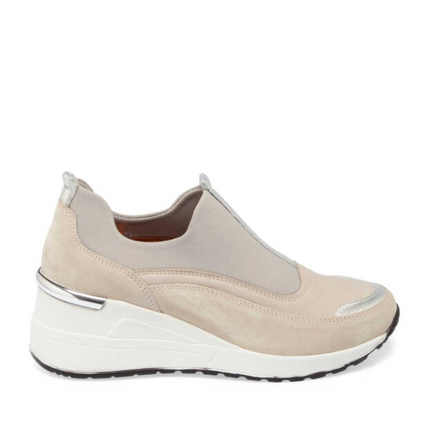 Bej Hakiki Süet Deri Kadın Sneaker - K24I1AY67143-B79 - 1