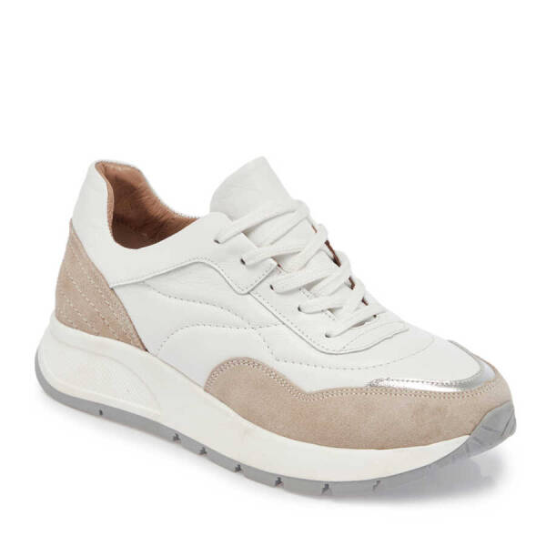 Bej Hakiki Süet Deri Kadın Sneaker - K24I1AY67304-B79 - 2
