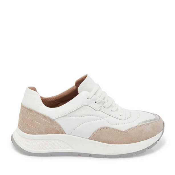 Bej Hakiki Süet Deri Kadın Sneaker - K24I1AY67304-B79 - 1