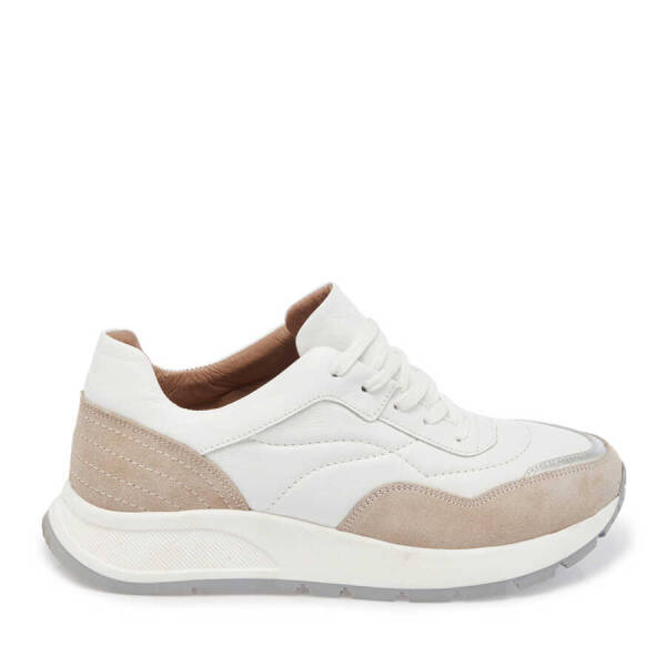 Bej Hakiki Süet Deri Kadın Sneaker - K24I1AY67304-B79 - 1