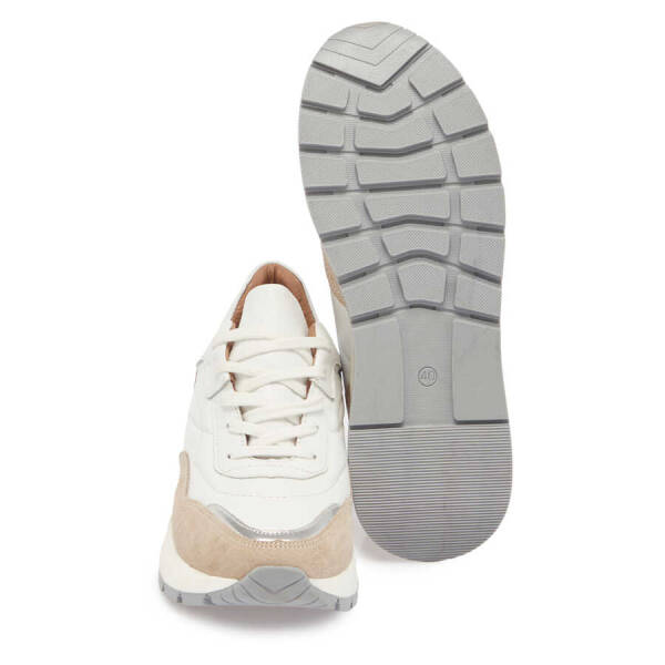 Bej Hakiki Süet Deri Kadın Sneaker - K24I1AY67304-B79 - 4
