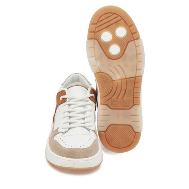 Bej Hakiki Süet Deri Kadın Sneaker - K24I1AY67307-Q2F - 4