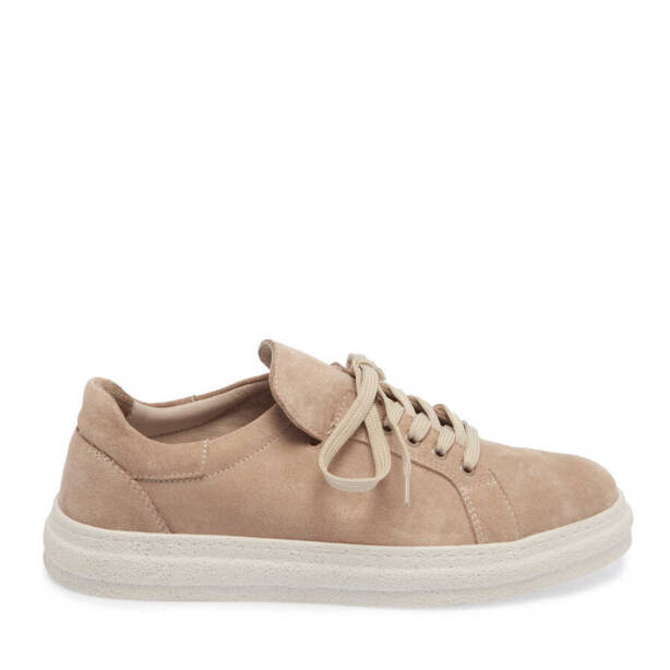 Bej Süet Deri Kadın Sneaker - K24I1AY67324-B79 - 3