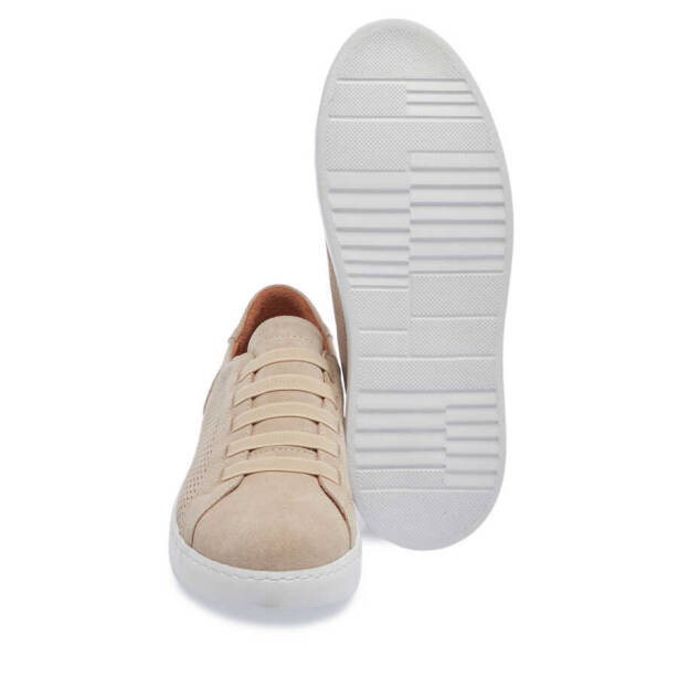 Bej Süet Deri Kadın Sneaker - K24I1AY67338-B79 - 4