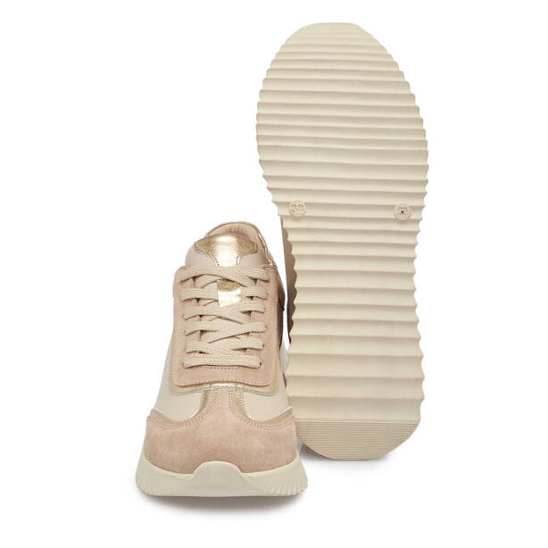 Bej Süet Deri Kadın Sneaker - K25S1AY68164-B79 - 4