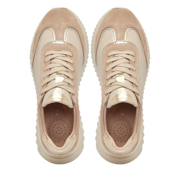 Bej Süet Deri Kadın Sneaker - K25S1AY68164-B79 - 5