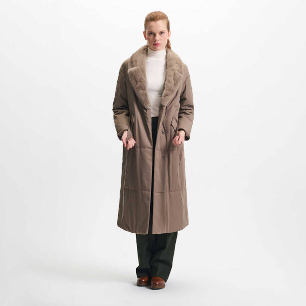 Bej Tekstil - Kürk Kadın Kürk Kaban - K23IKM320361-H1Q 