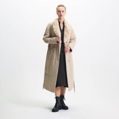 Bej Tekstil - Kürk Kadın Kürk Kaban - K23IKM320361-Q8H - 2