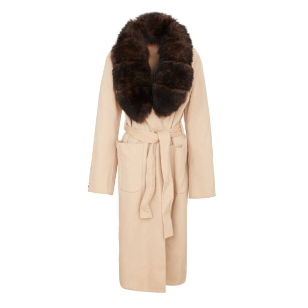 Bej Tekstil - Kürk Kadın Kürk Kaban - K23IKM320363-Q8A - 1