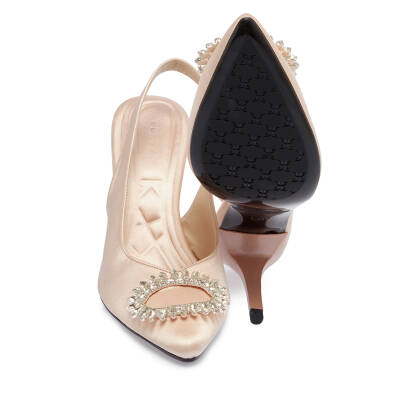  Bej Vegan-Tekstil Kadın Stiletto - K24I1AY67328-C37 | Bej - 4